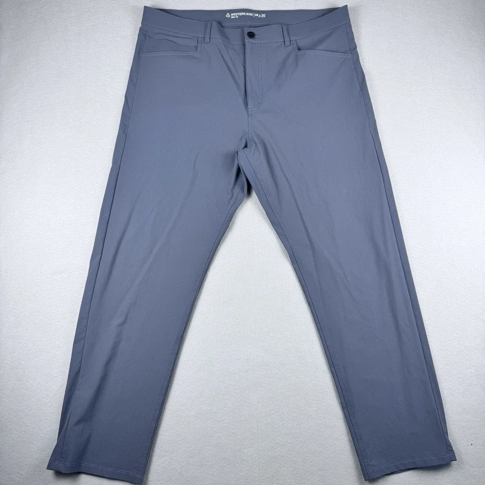 Western Rise Evolution Chino Pant Men 38x30 Blue Slim Fit Golf‎ Performance